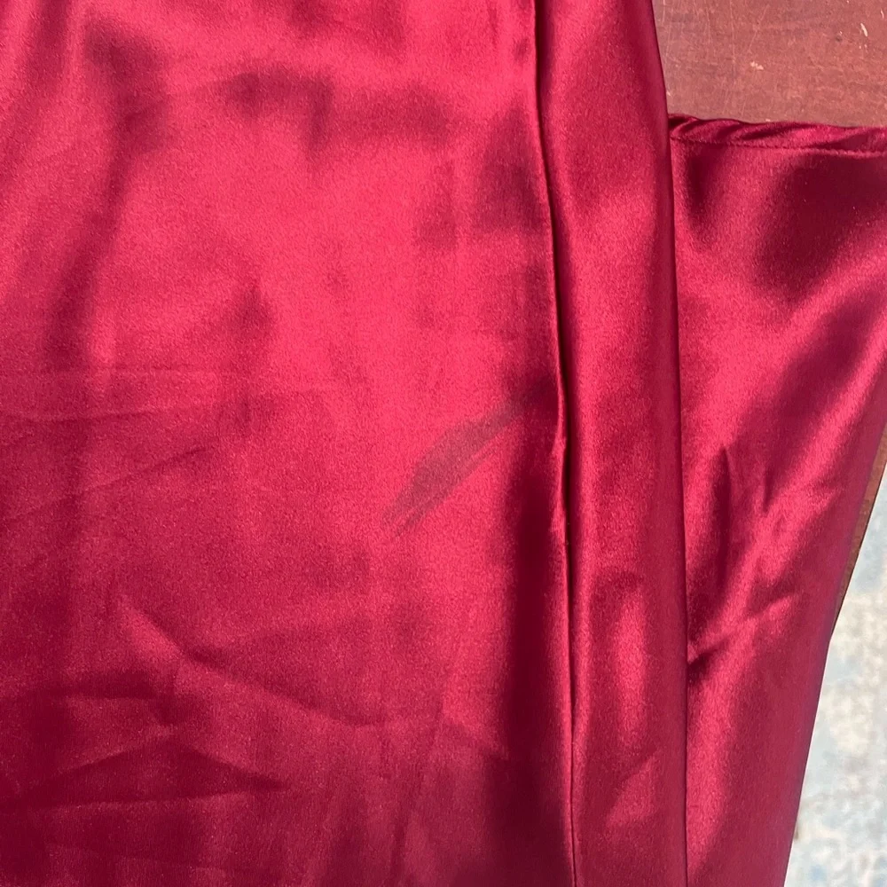 NOWT | If She Loves Deep Red Satin Maxi Skirt, Size M